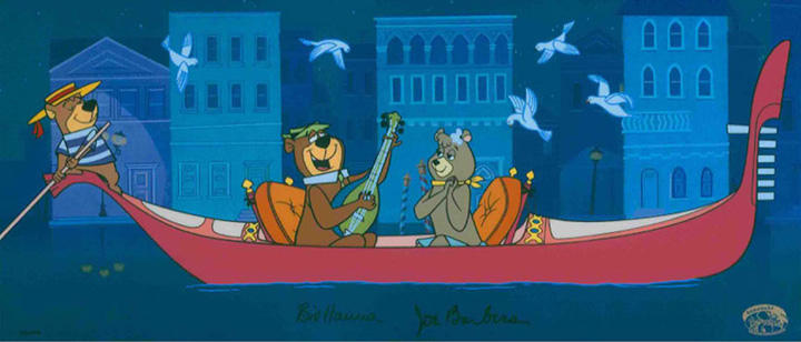 Hanna Barbera Yogi Bear and Boo Boo Hand Painted Animation 2024 Cel Art Reproduction