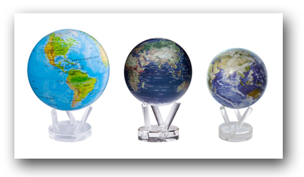 MOVA Globe, Black & Silver Metallic World Map 6